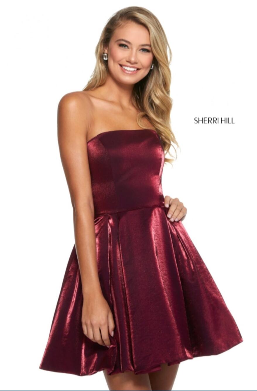 ✨ Sherri Hill Bat Mitzvah Party Girl Metallic Corset Mini Dress Size 6 NWT
